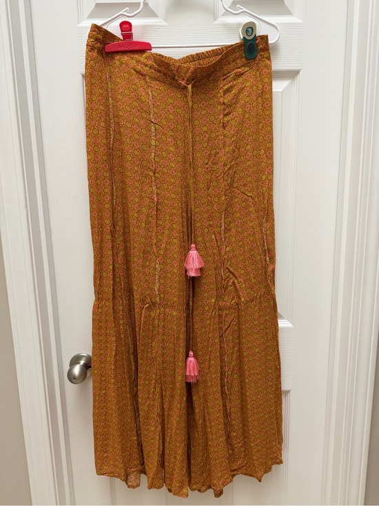Intimately By Free People Pants - Intimately Free People Boho Wide Leg Pants Brown Pink Tassel Size Small
